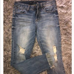 Angle Fringe Jeans